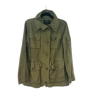 J.Crew Army Green Fatigue Hooded Cargo Utility Jacket Size Small